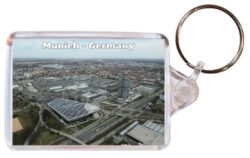 Munich - Germany - Double Sided Large Keyring Key Fob Chain Ring Gift Present Souvenir 20G8