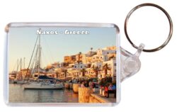 Naxos - Greece - Double Sided Large Keyring Key Fob Chain Ring Gift Present Souvenir 20G3
