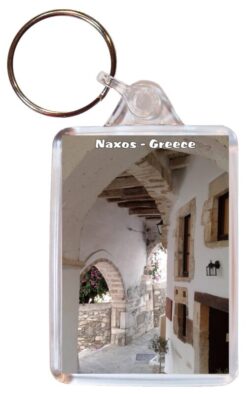 Naxos - Greece - Double Sided Large Keyring Key Fob Chain Ring Gift Present Souvenir 20G4