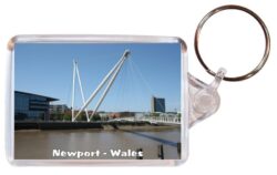 Newport - Wales - Double Sided Large Keyring Key Fob Chain Ring Gift Present Souvenir 20W3