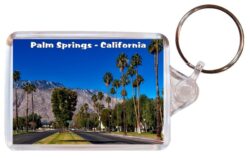 Palm Springs - California - USA - Double Sided Large Keyring Key Fob Chain Ring Gift Present Souvenir 20US1