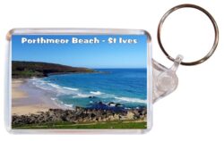 Porthmeor Beach - St Ives - Cornwall - Double Sided Large Keyring Key Fob Chain Ring Gift Present Souvenir 20E1