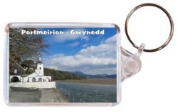 Portmeirion - Gwynedd - Wales - Double Sided Large Keyring Key Fob Chain Ring Gift Present Souvenir 20W1