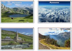Pyrenees - France - 4 PACK - Jumbo Fridge Magnet Souvenir Gift Present