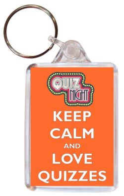 Keep Calm and Love Quizzes - Double Sided Large Keyring Key Fob Chain Ring Gift Present Souvenir