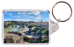 Rome - Italy - Double Sided Large Keyring Key Fob Chain Ring Gift Present Souvenir 20I7