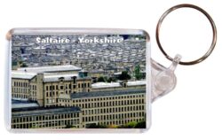 Saltaire - Yorkshire - Double Sided Large Keyring Key Fob Chain Ring Gift Present Souvenir 20E1