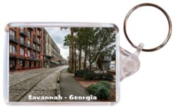 Savannah - Georgia - USA - Double Sided Large Keyring Key Fob Chain Ring Gift Present Souvenir 20US1