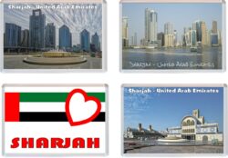 Sharjah - United Arab Emirates - UAE - 4 PACK - Jumbo Fridge Magnet Souvenir Gift Present
