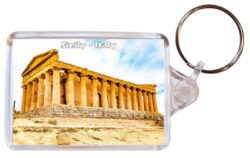 Sicily - Italy - Double Sided Large Keyring Key Fob Chain Ring Gift Present Souvenir 20I2