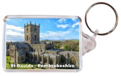 St Davids - Pembrokeshire - Wales - Double Sided Large Keyring Key Fob Chain Ring Gift Present Souvenir 20W1