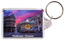 Toulouse - France - Double Sided Large Keyring Key Fob Chain Ring Gift Present Souvenir 20F5