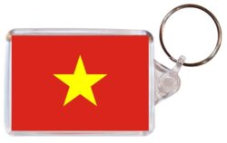 Vietnam Flag - Double Sided Large Keyring Key Fob Chain Ring Gift Present Souvenir 20V1