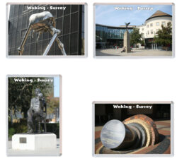 Woking - Surrey - 4 PACK - Jumbo Fridge Magnet Souvenir Gift Present