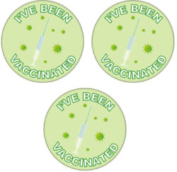 3 PACK - I've Been Vaccinated - 59mm Badge/Badges - Vaccine Vaccination Covid Injection Passport BBSB20A2