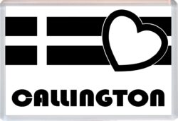 Callington - Jumbo Fridge Magnet Souvenir Gift Present - Love Cornwall County Flag