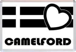 Camelford - Jumbo Fridge Magnet Souvenir Gift Present - Love Cornwall County Flag