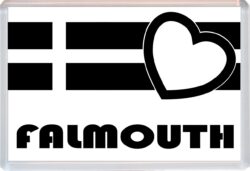 Falmouth - Jumbo Fridge Magnet Souvenir Gift Present - Love Cornwall County Flag