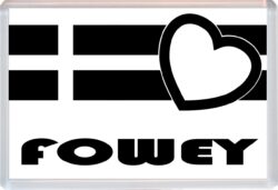 Fowey - Jumbo Fridge Magnet Souvenir Gift Present - Love Cornwall County Flag
