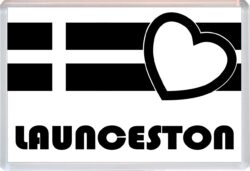 Launceston - Jumbo Fridge Magnet Souvenir Gift Present - Love Cornwall County Flag