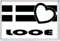 Looe - Jumbo Fridge Magnet Souvenir Gift Present - Love Cornwall County Flag