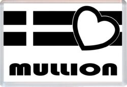 Mullion - Jumbo Fridge Magnet Souvenir Gift Present - Love Cornwall County Flag