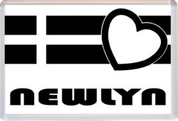 Newlyn - Jumbo Fridge Magnet Souvenir Gift Present - Love Cornwall County Flag