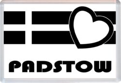 Padstow - Jumbo Fridge Magnet Souvenir Gift Present - Love Cornwall County Flag