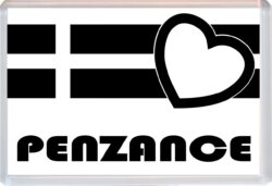 Penzance - Jumbo Fridge Magnet Souvenir Gift Present - Love Cornwall County Flag