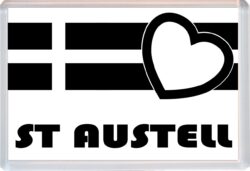 St Austell - Jumbo Fridge Magnet Souvenir Gift Present - Love Cornwall County Flag