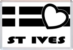 St Ives - Jumbo Fridge Magnet Souvenir Gift Present - Love Cornwall County Flag