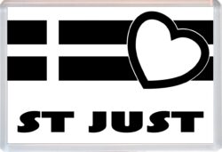 St Just - Jumbo Fridge Magnet Souvenir Gift Present - Love Cornwall County Flag