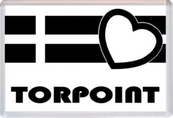 Torpoint - Jumbo Fridge Magnet Souvenir Gift Present - Love Cornwall County Flag
