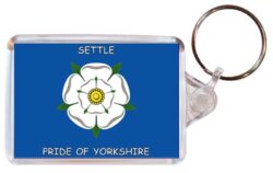 Settle - Pride of Yorkshire - Double Sided Large Keyring Key Fob Chain Ring Gift Present Souvenir
