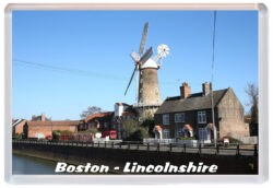 Boston - Lincolnshire - Jumbo Fridge Magnet Souvenir Gift Present Windmill 21M2