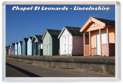 Chapel St Leonards - Lincolnshire - Jumbo Fridge Magnet Souvenir Gift Present Beach Huts 21M2