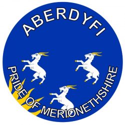 Aberdyfi - Pride of Merionethshire - TWO PACK - Car Bumper Laptop Window Decal Wales County Flag Sticker