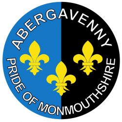 Abergavenny- Pride of Monmouthshire - TWO PACK - Car Bumper Laptop Window Decal Wales County Flag Sticker