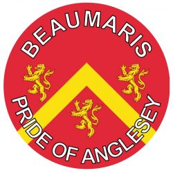 Beaumaris - Pride of Anglesey - TWO PACK - Car Bumper Laptop Window Decal Wales County Flag Sticker