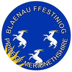 Blaenau Ffestiniog - Pride of Merionethshire - TWO PACK - Car Bumper Laptop Window Decal Wales County Flag Sticker