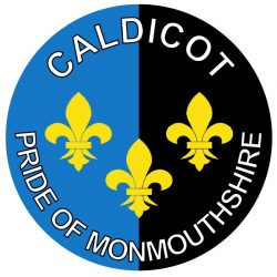 Caldicot - Pride of Monmouthshire - TWO PACK - Car Bumper Laptop Window Decal Wales County Flag Sticker