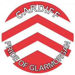 Cardiff - Pride of Glamorgan - TWO PACK - Car Bumper Laptop Window Decal Wales County Flag Stick