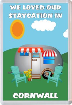 We loved our Staycation in Cornwall - Jumbo Fridge Magnet Souvenir Holiday Gift Present