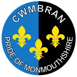Cwmbran - Pride of Monmouthshire - TWO PACK - Car Bumper Laptop Window Decal Wales County Flag Sticker