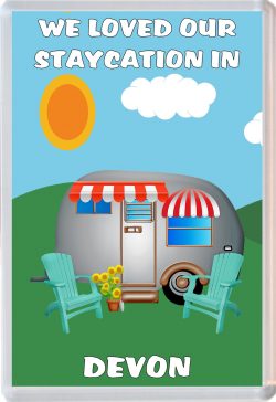 We loved our Staycation in Devon - Jumbo Fridge Magnet Souvenir Holiday Gift Present