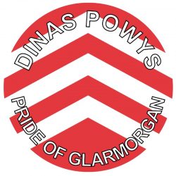 Dinas Powys - Pride of Glamorgan - TWO PACK - Car Bumper Laptop Window Decal Wales County Flag Sticker