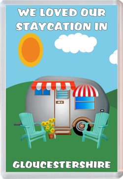 We loved our Staycation in Gloucestershire - Jumbo Fridge Magnet Souvenir Holiday Gift Present