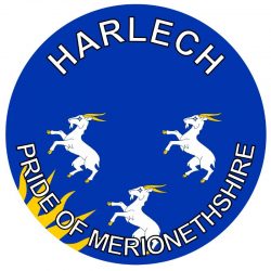 Harlech - Pride of Merionethshire - TWO PACK - Car Bumper Laptop Window Decal Wales County Flag Sticker