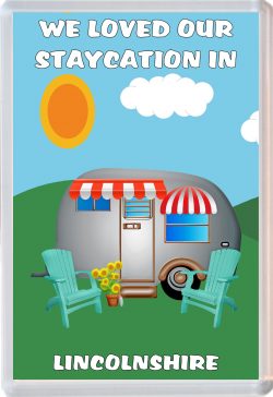 We loved our Staycation in Lincolnshire - Jumbo Fridge Magnet Souvenir Holiday Gift Present