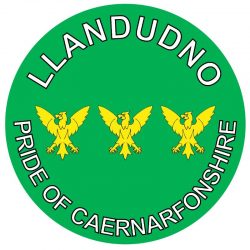 Llandudno - Pride of Caernarfonshire - TWO PACK - Car Bumper Laptop Window Decal Wales County Flag Sticker
